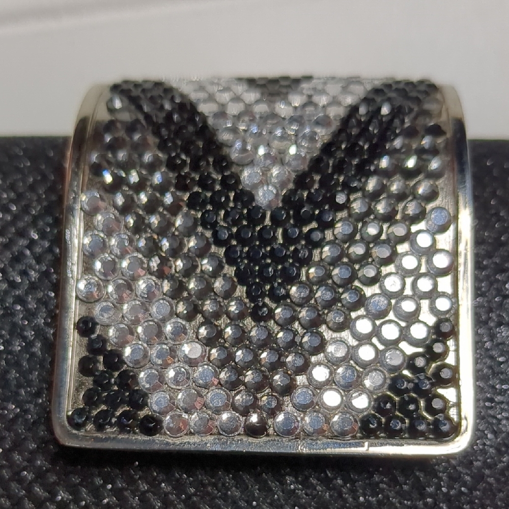 Orly Black Shiny Clutch With Rhinestone Clasp - Picture 2 of 5
